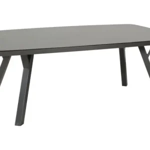 Finale Aktion Gartentisch Detroit aus Aluminium, Farbe - anthrazit, 2000 x 1000 x 720 mm, langlebiger pulverbeschichteter Aluminiumrahmen, Tischplatte aus Keramikglas