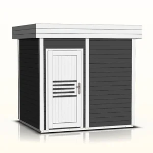 Neu Gartensauna Tihama 40 mm, Außenmaße (B x T): 254x 204 cm - Farbe: Anthrazit / Weiß