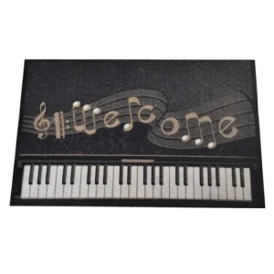 Zertifiziert TEPPI Piyano Fußmatte mit Muster, rechteckig - mehrfarbiges PVC (60x40)