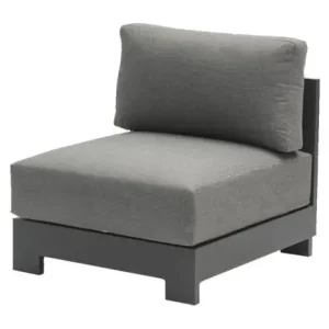 Expressversand Outdoor Loungesessel London mit 22 cm dicken Sitzkissen, Farbe: anthrazit, 770 x 840 x 670 mm, Polsterung mit wasserdichter TPU-Beschichtung