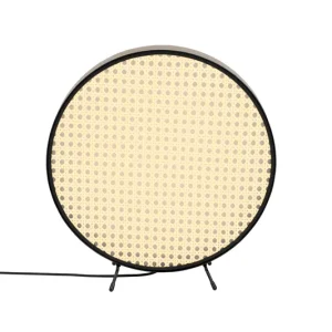 ZUIVER Sien Tischlampe – natürliches Rattan und braunes Walnussfurnier Kostenloser Rückversand