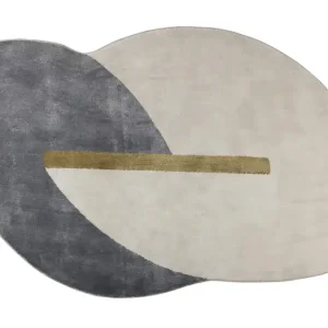 ZUIVER Phila Teppich, gemustert - blau Polyester (160x257) Echt