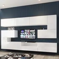 Aktuell Mediawand Wohnwand 10 tlg - NEXI XL 15 - Weiss Hochglanz