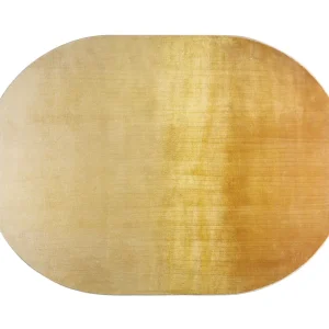 ZUIVER Sunset Teppich, oval – gelbes Polyester (160x230) Highlight