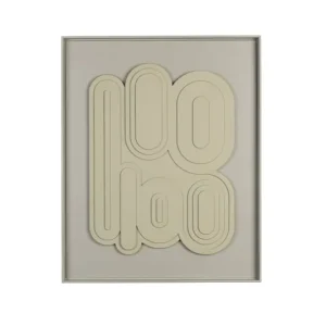 ZUIVER August Wanddekoration 3D, rechteckig - beige Gips und Reisholzrahmen (64x52) Direkt Vom Hersteller