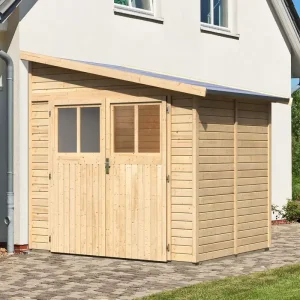 Aktuell Blockbohlen - Gartenhaus mit Pultdach, Farbe: Natur, Grundfläche: 4,18 m²