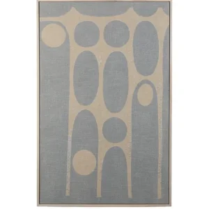 ZUIVER Galaxy Bild, rechteckig - beige/blaue Baumwolle und natürliches Mangoholz (104x48) Beliebt