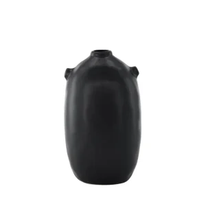VENTURE DESIGN Madi Vase, rundes schwarzes Steingut (17x17x28H) Finale Aktion