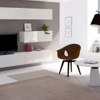 Wohnwand Calabrini-4 Wohnzimmer-Set Hängewohnwand Anbauwand Hochglanz Modern LED Heißes Angebot