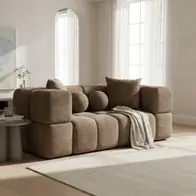 Abverkauf Sofa Designersofa VEGA 3-Sitzer in Stoff Egon Braun