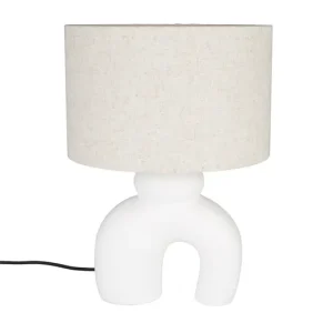 ZUIVER bibi tischlampe - creme leinen, weißer beton Preiswert