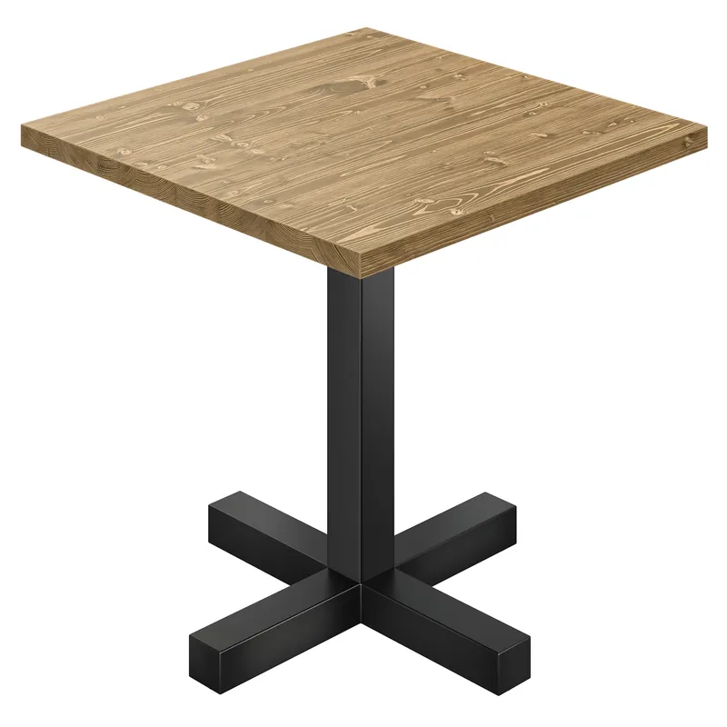 AURELIA CAT | Bistro Tisch | B:T 60 x 60 cm | H 76 cm | Eiche | Gestell: Schwarz | Säule: 6 x 6 cm Sonderaktion