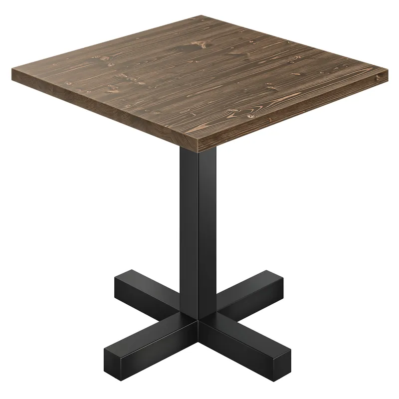 AURELIA CAT | Bistro Tisch | B:T 80 x 80 cm | H 76 cm | Walnuß | Gestell: Schwarz | Säule: 8 x 8 cm Jetzt Kaufen