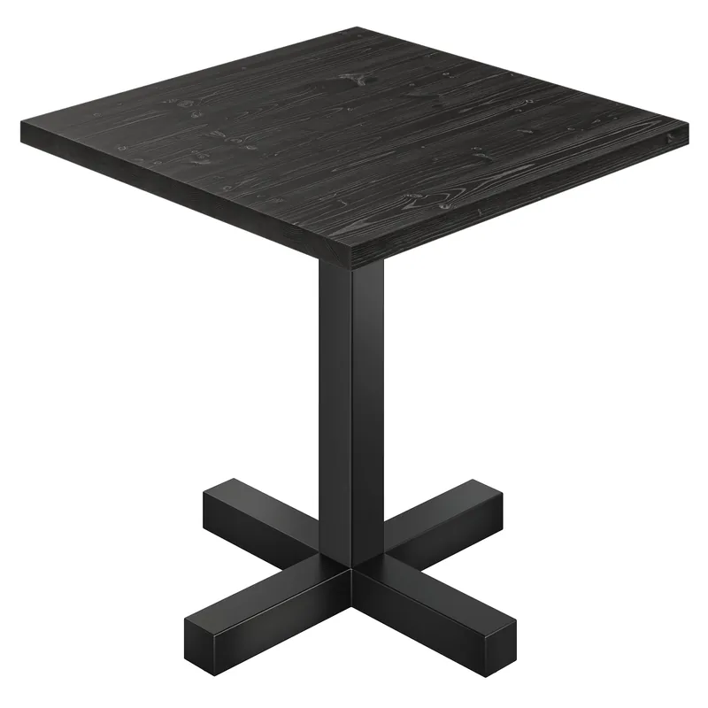 AURELIA CAT | Bistro Tisch | B:T 70 x 70 cm | H 76 cm | Schwarz | Gestell: Schwarz | Säule: 8 x 8 cm Preisreduziert