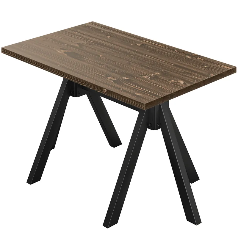 AURELIA OS | Bistro Tisch | B:T 130 x 80 cm | H 76 cm | Walnuß | Gestell: Schwarz Schnäppchen