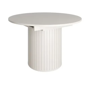 Ausziehbarer Esstisch Annelin 17, Kaschmir, Maße: 120 x 120 cm, ausziehbar bis 160 cm, ABS-Kantenschutz, mit modernen Dekorleisten, runder Tisch Jetzt Kaufen