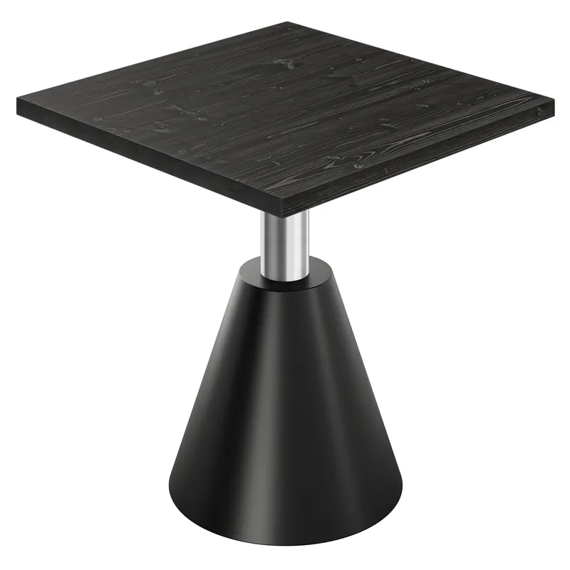 AURELIA CNE | Bistro Tisch | B:T 70 x 70 cm | H 76 cm | Schwarz | Gestell: Schwarz/ Edelstahl Sichere Zahlung