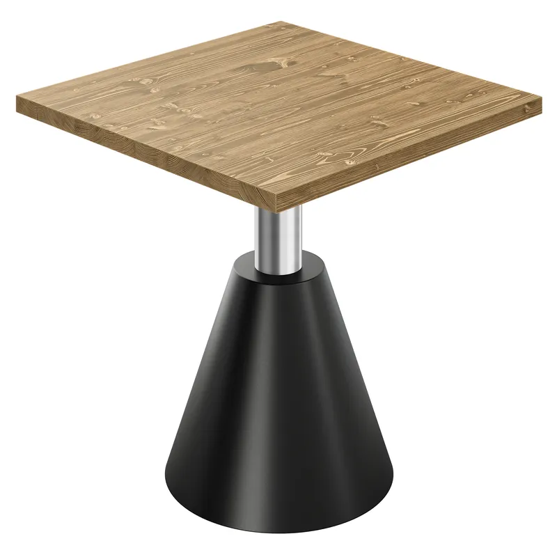 AURELIA CNE | Bistro Tisch | B:T 70 x 70 cm | H 76 cm | Eiche | Gestell: Schwarz/ Edelstahl Preiswert