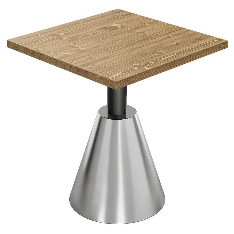 Preisreduziert AURELIA CNE | Bistro Tisch | B:T 80 x 80 cm | H 76 cm | Eiche | Gestell: Edelstahl/ Schwarz