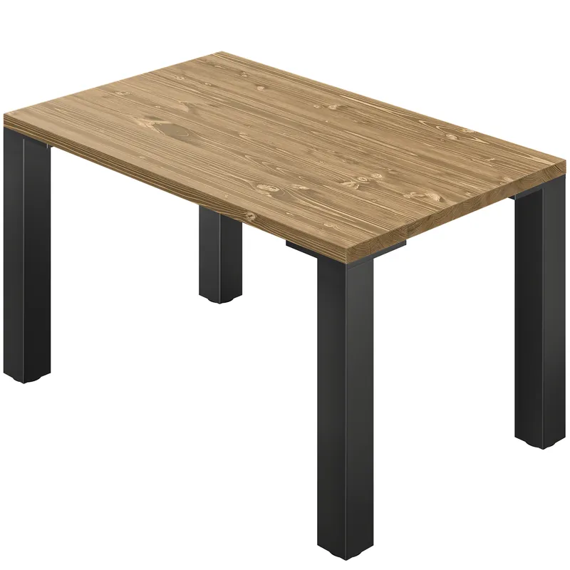 Billig AURELIA MDR4 | Bistro Tisch | B:T 120 x 70 cm | H 76 cm | Eiche | Gestell: Schwarz | Säule: 8 x 8 cm