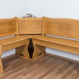 Zertifiziert Eckbank Kiefer massiv Vollholz Erlefarben Junco 243 - Abmessungen: 84 x 140 x 182 cm (H x B x L)