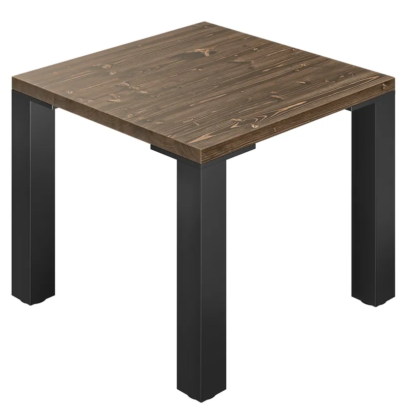 Nur Für Kurze Zeit AURELIA MDR4 | Bistro Tisch | B:T 60 x 60 cm | H 76 cm | Walnuß | Gestell: Schwarz | Säule: 6 x 6 cm