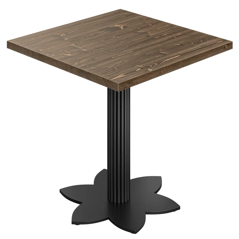 AURELIA LOT | Bistro Tisch | B:T 80 x 80 cm | H 76 cm | Walnuß | Gestell: Schwarz Top-Angebot