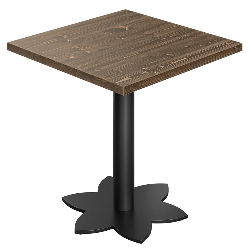 AURELIA LO | Bistro Tisch | B:T 80 x 80 cm | H 76 cm | Walnuß | Gestell: Schwarz Echt