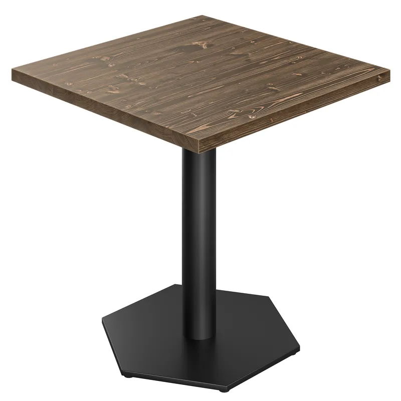 AURELIA AG | Bistro Tisch | B:T 60 x 60 cm | H 76 cm | Walnuß | Gestell: Schwarz Heißes Angebot