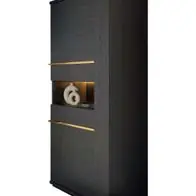 Wohnzimmerschrank Pegaso 2-Türig in Schwarz/Gold Saisonangebot