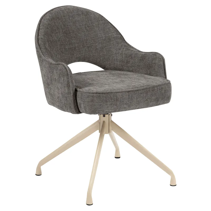 Diana | Hotel Stuhl | Grau | Stoff/Textil | Drehfuß | Gestell Weiß Neue Kollektion