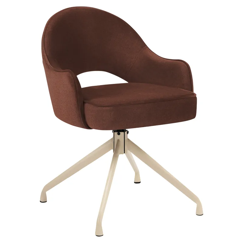 Diana | Hotel Stuhl | Rot Bronze | Samt | Drehfuß | Gestell Weiß Schneller Versand
