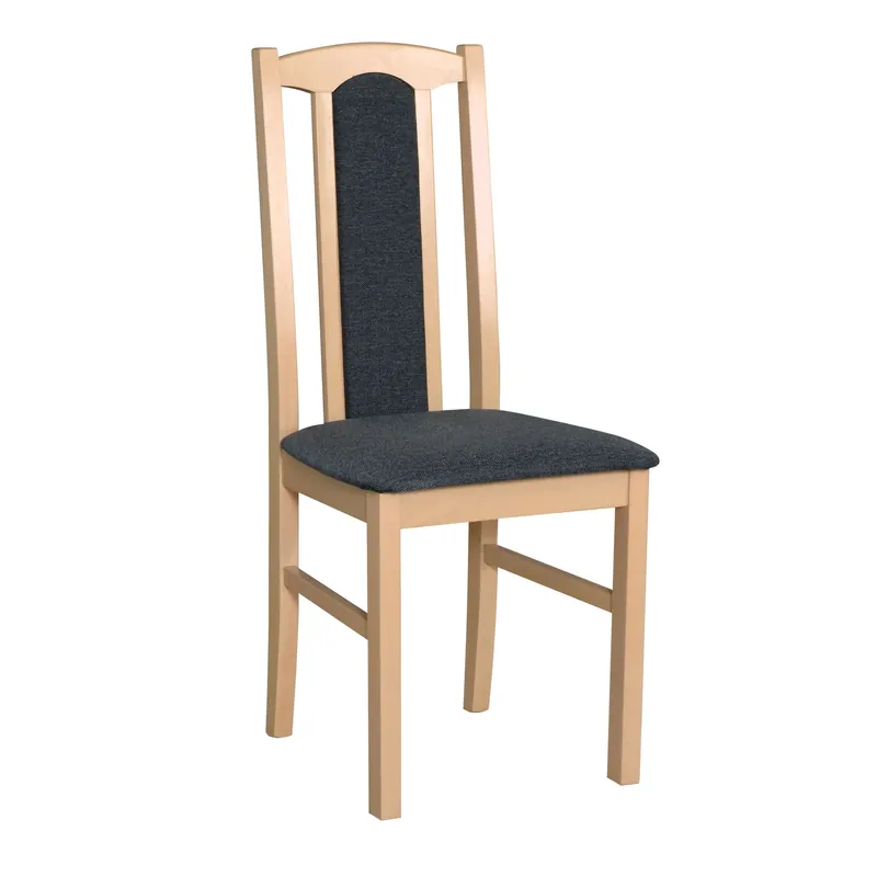 Aktuell Klassischer Esszimmerstuhl Madohn gepolstert, Bezug in Dunkelgrau, Sitzhöhe von 47 cm, Buchenholz in Eichen Optik, langlebiges Holz, Buchenholz Korpus