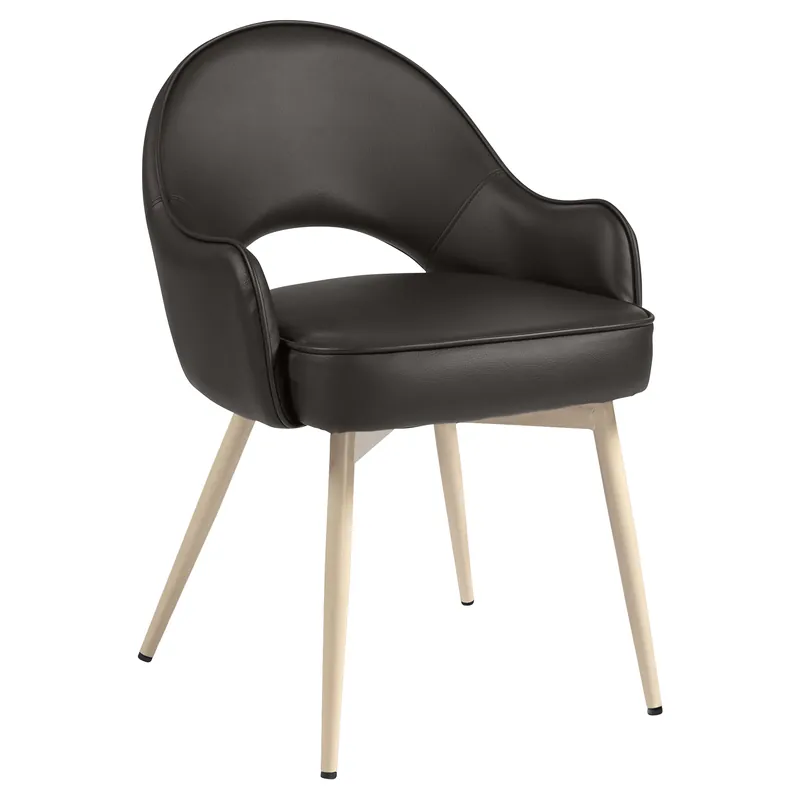 Angebot Diana | Hotel Stuhl | Braun | Leder | Gestell Weiß