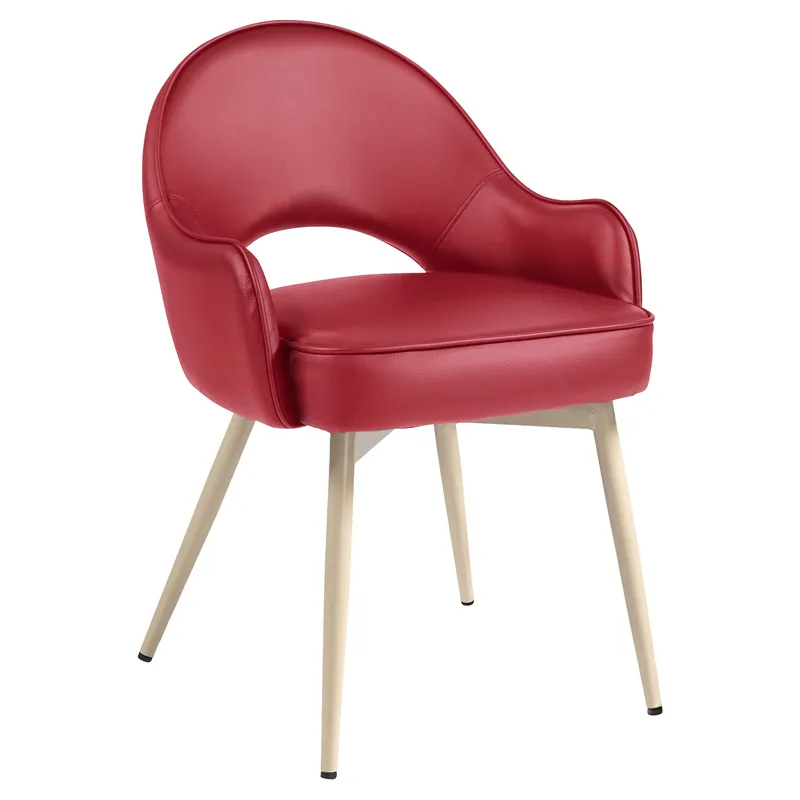 Sichere Zahlung Diana | Hotel Stuhl | Rot | Leder | Gestell Weiß