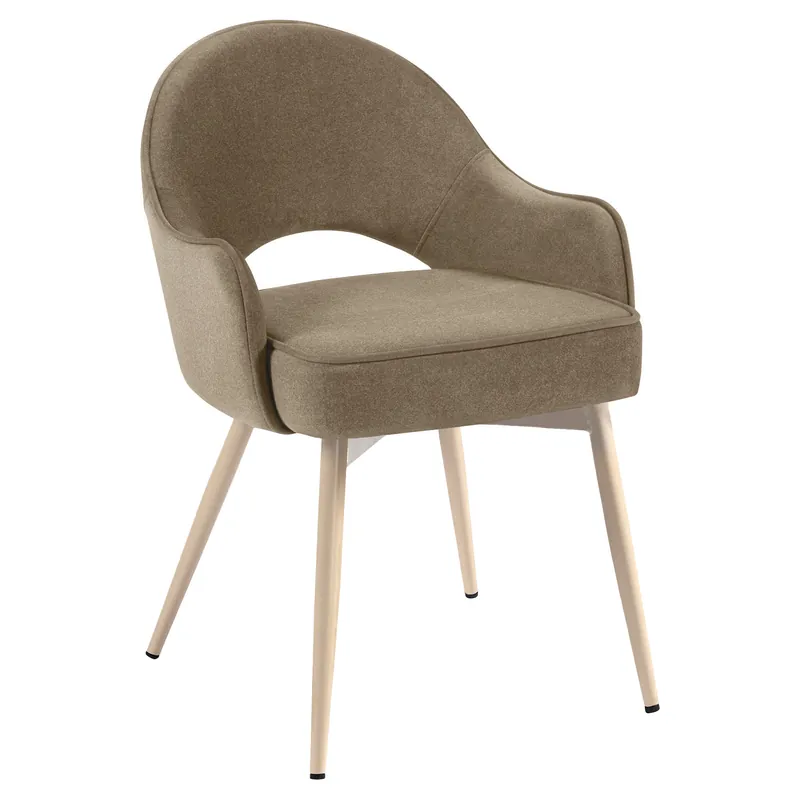 Diana | Hotel Stuhl | Taupe | Samt | Gestell Weiß Geprüft