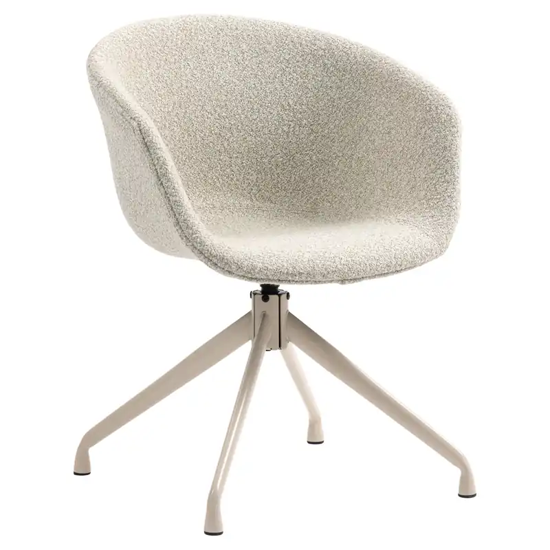 Meistverkauft Lewis | Schalenstuhl | Beige | Teddystoff | Drehfuß Weiß