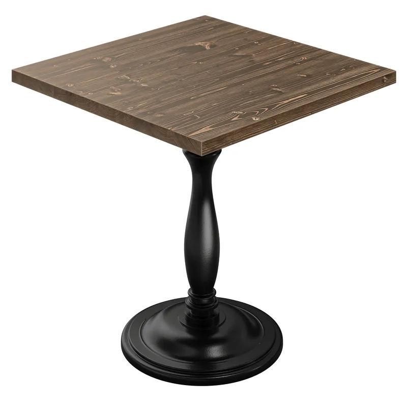 Neuheit AURELIA DUK | Bistro Tisch | B:T 80 x 80 | H 77 cm | Walnuß | Gestell: Schwarz