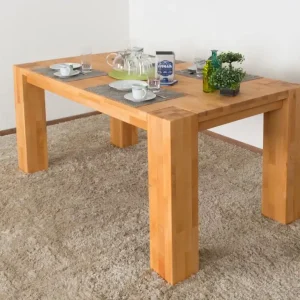 Zertifiziert Esstisch Wooden Nature 115 Buche massiv geölt - 160 x 90 cm (B x T)