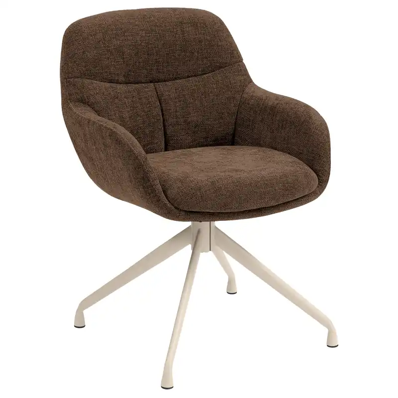 LEANO | Hotel Stuhl | Stoff/Textil | Braun | Drehfuß Kostenloser Rückversand