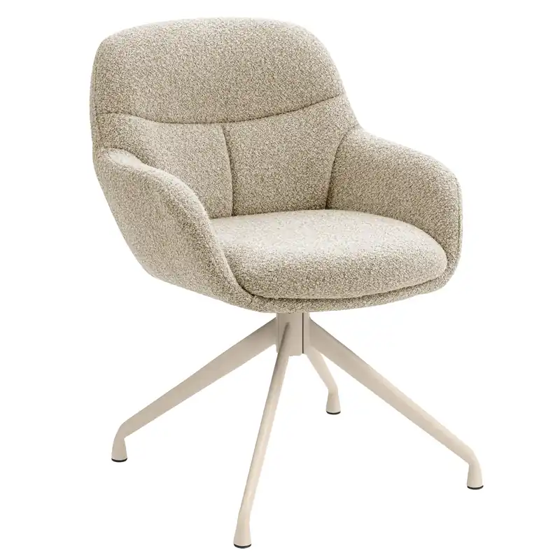 LEANO | Hotel Stuhl | Teddystoff | Beige | Drehfuß Kostenloser Versand