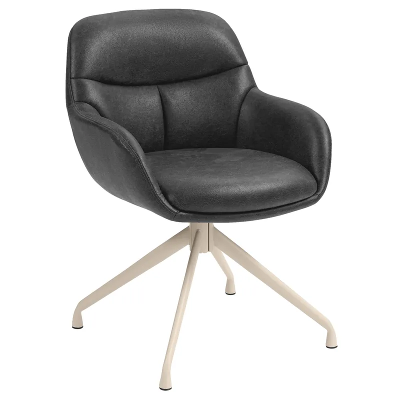 Mega-Angebot LEANO | Hotel Stuhl | Leder | Schwarz | Drehfuß