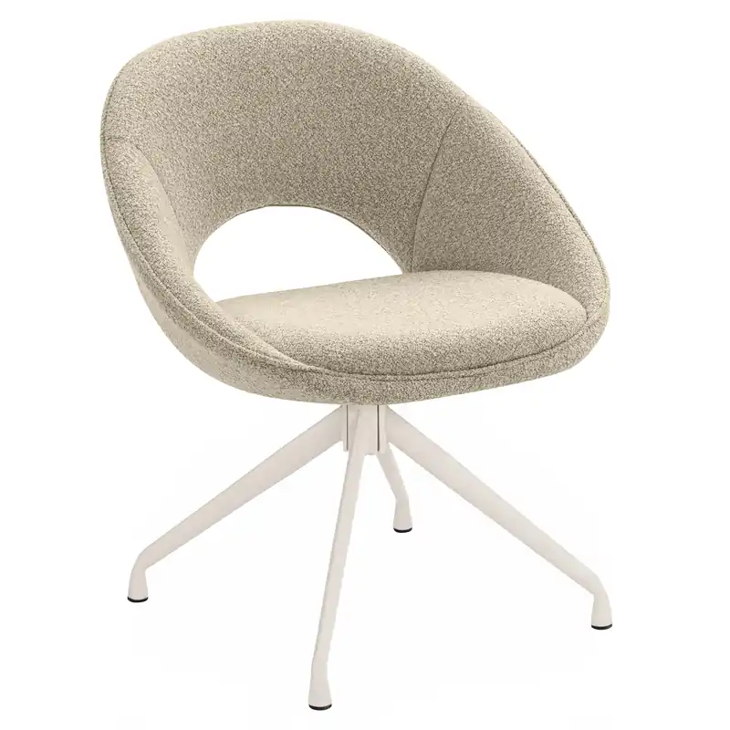 Finale Aktion LIAM | Hotel Stuhl | Teddystoff | Beige | Drehfuß