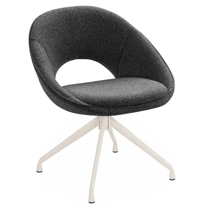 Preisreduziert LIAM | Hotel Stuhl | Teddystoff | Dunkel Grün | Drehfuß