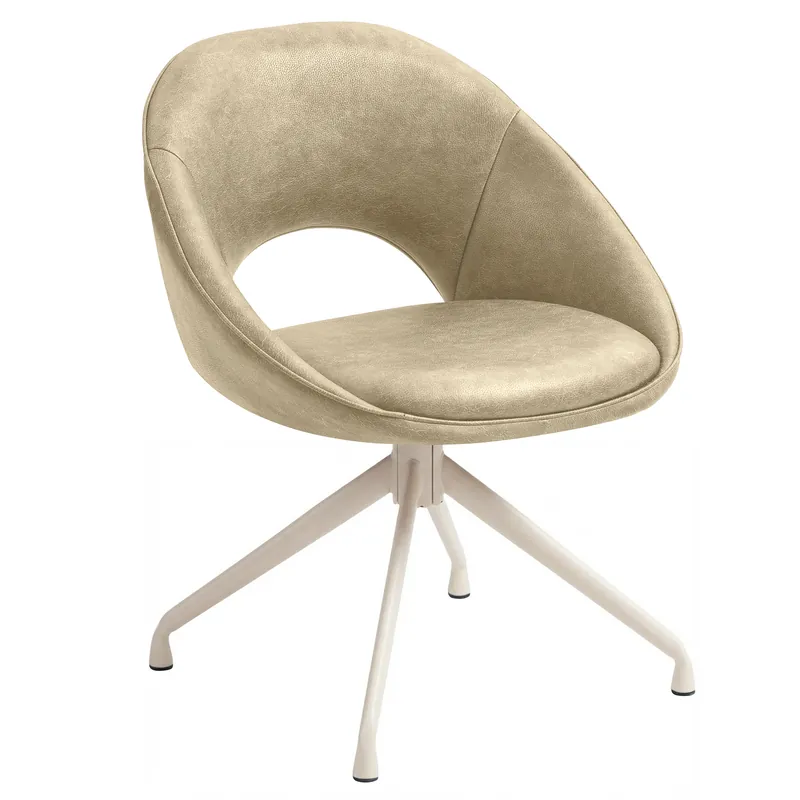 Abverkauf LIAM | Hotel Stuhl | Leder | Beige | Drehfuß