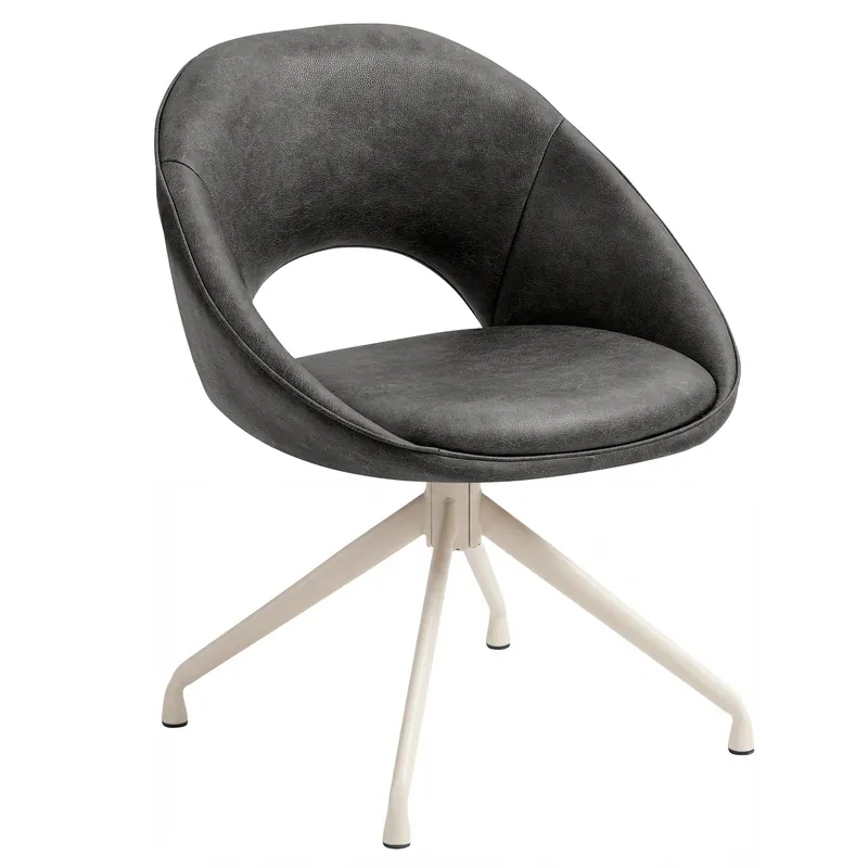 Neu LIAM | Hotel Stuhl | Leder | Schwarz | Drehfuß