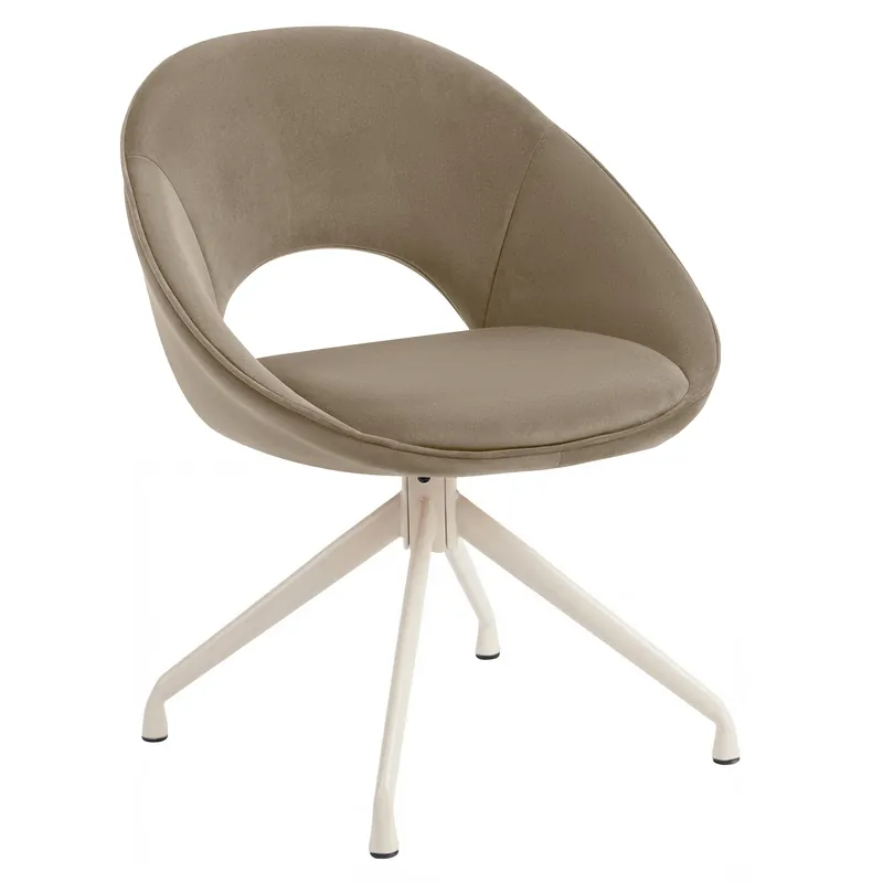 Heißes Angebot LIAM | Hotel Stuhl | Samt | Taupe | Drehfuß