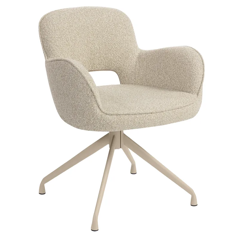 ELIF | Hotel Stuhl | Teddystoff | Beige | Drehfuß Angebot