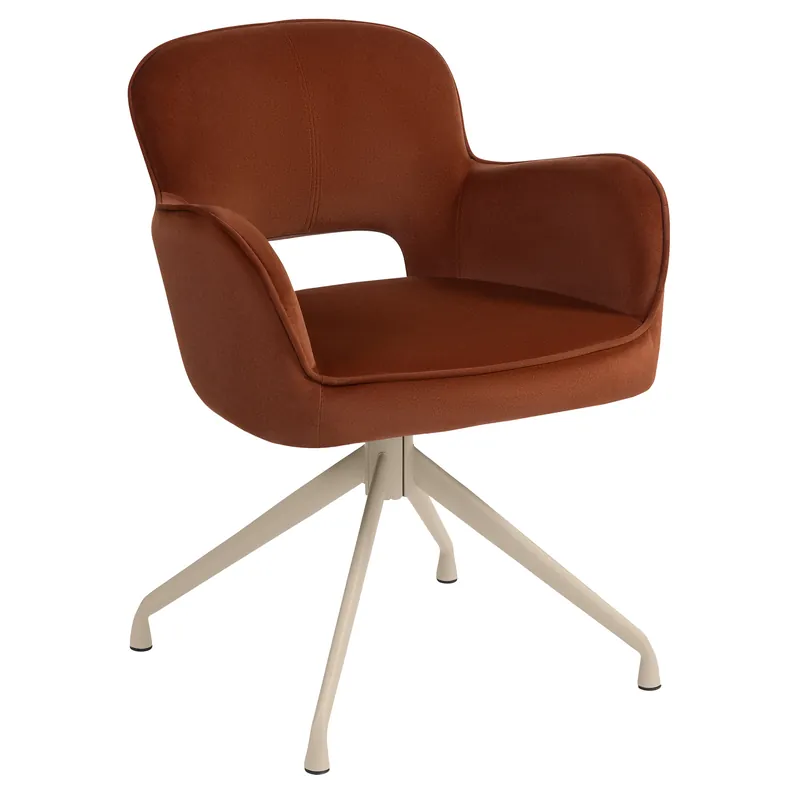 Ausverkauf ELIF | Hotel Stuhl | Samt | Rot Bronze | Drehfuß