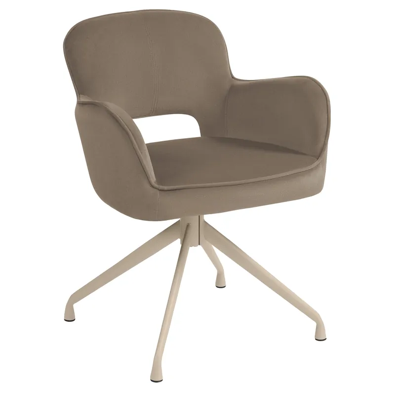 ELIF | Hotel Stuhl | Samt | Taupe | Drehfuß Markenprodukt